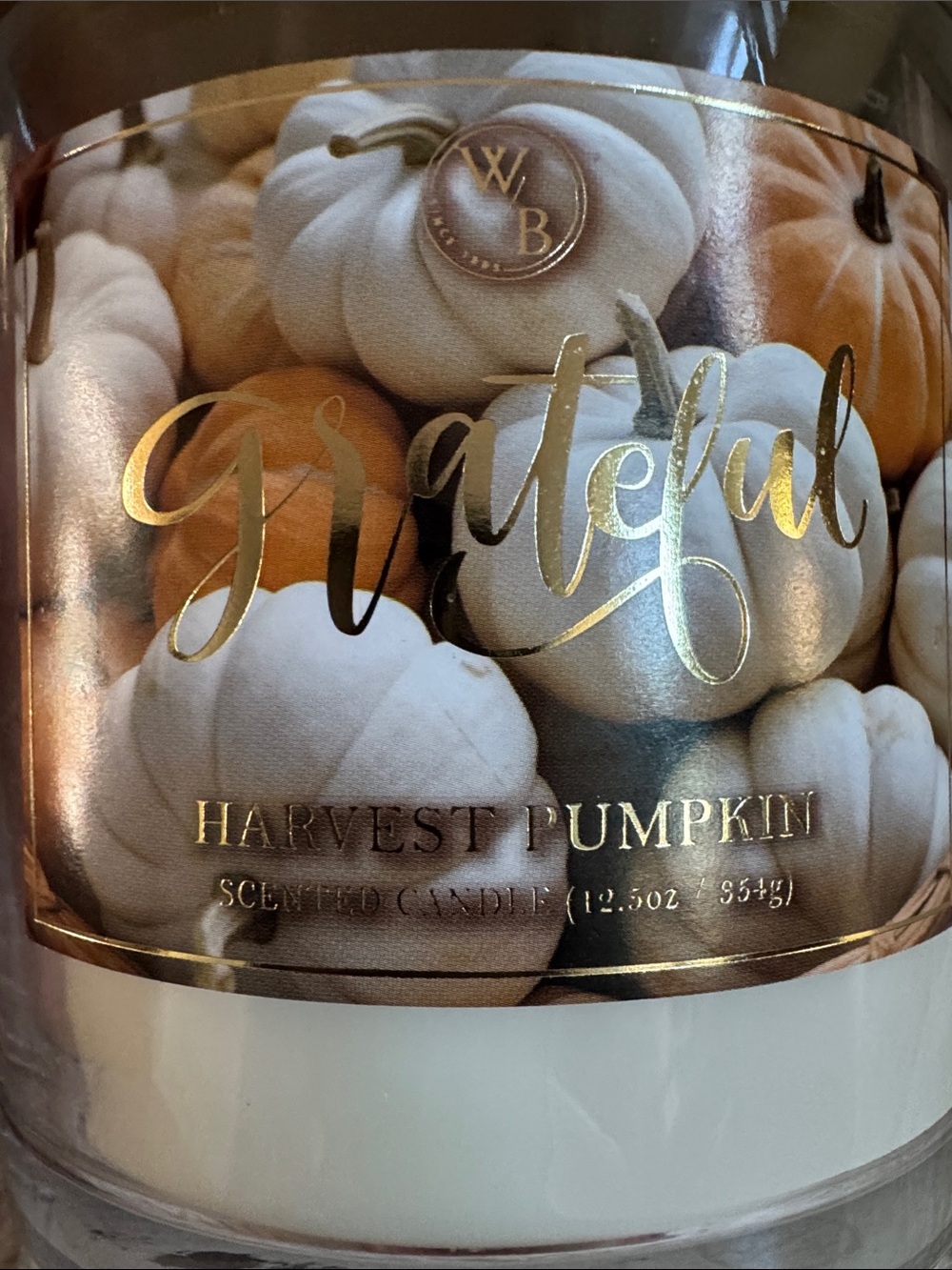 Grateful Harvest Pumpkin Scented Candle 12.5 oz. - Picture 3 of 8